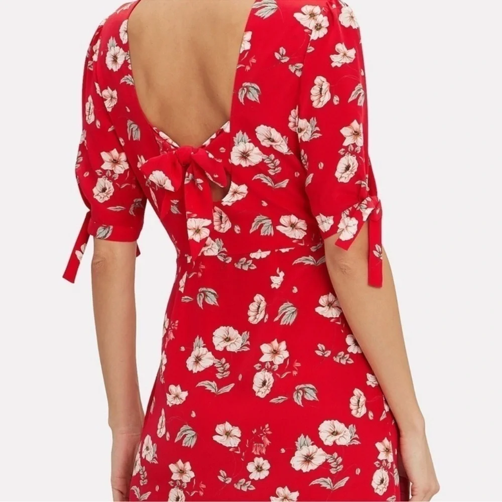 Intermix Cleo Silk red floral mini Dress